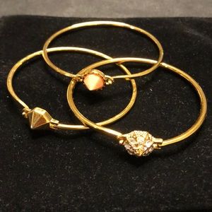 Rebecca Minkoff set of 3 gold bangles